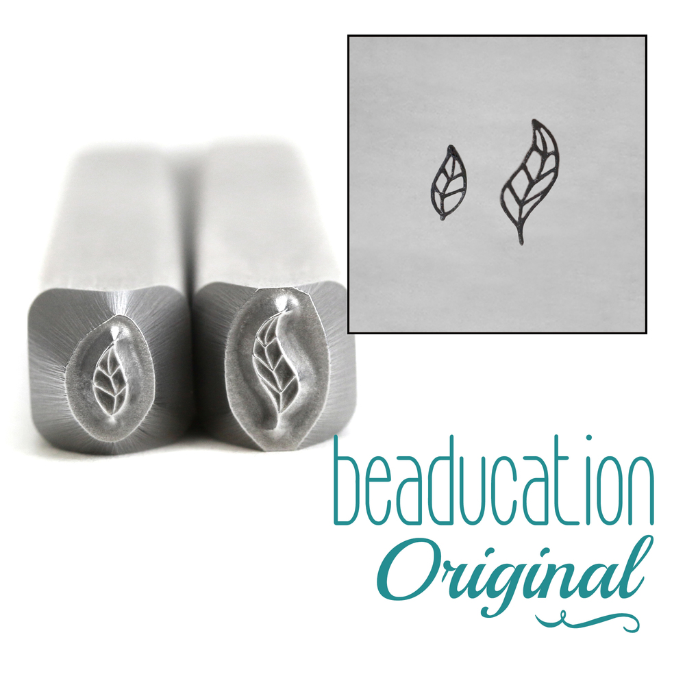 Metal Stamping Tools Pointy Leaf Set Metal Design Stamps, 5mm and 4mm - Beaducation Original